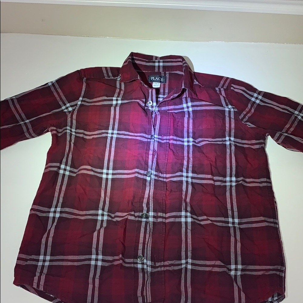 Boys red button up